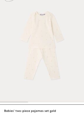 Bonpoint Cream and Gold Dot Two-Piece Pajama Set